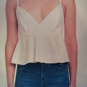 Bcbgmaxazria Meaghan Cropped Peplum Top.